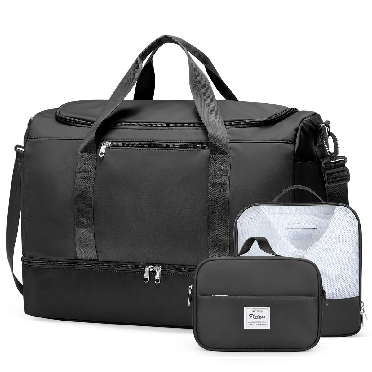 Large Carry-On Weekender Duffle Bag with Shoe Compartment