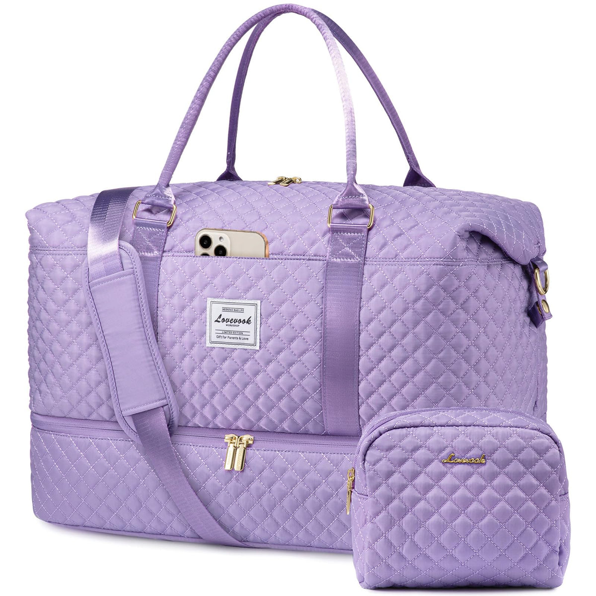 LOVEVOOK Women's Weekender Duffle Bag with Shoe Compartment