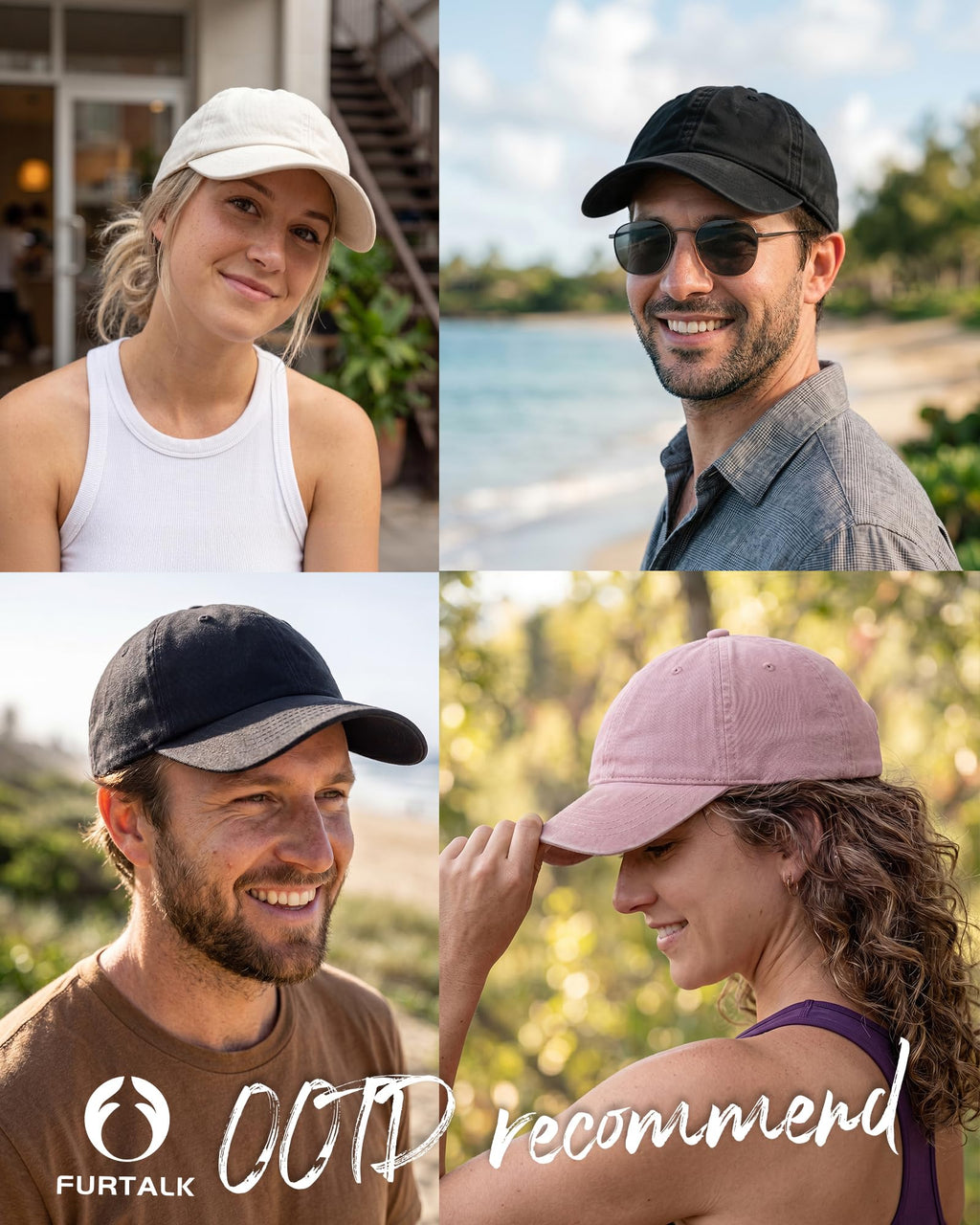 FURTALK Unisex Vintage Unstructured Baseball Cap Washed Cotton Dad Hat