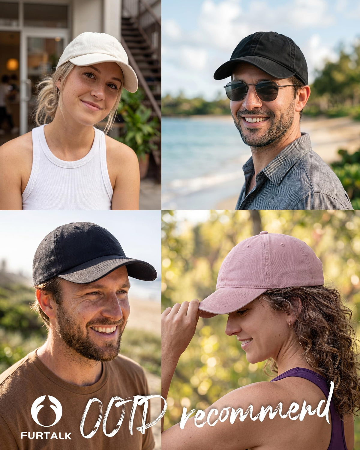 FURTALK Unisex Vintage Unstructured Baseball Cap Washed Cotton Dad Hat