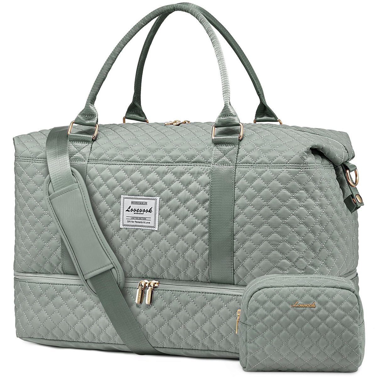 LOVEVOOK Women's Weekender Duffle Bag with Shoe Compartment