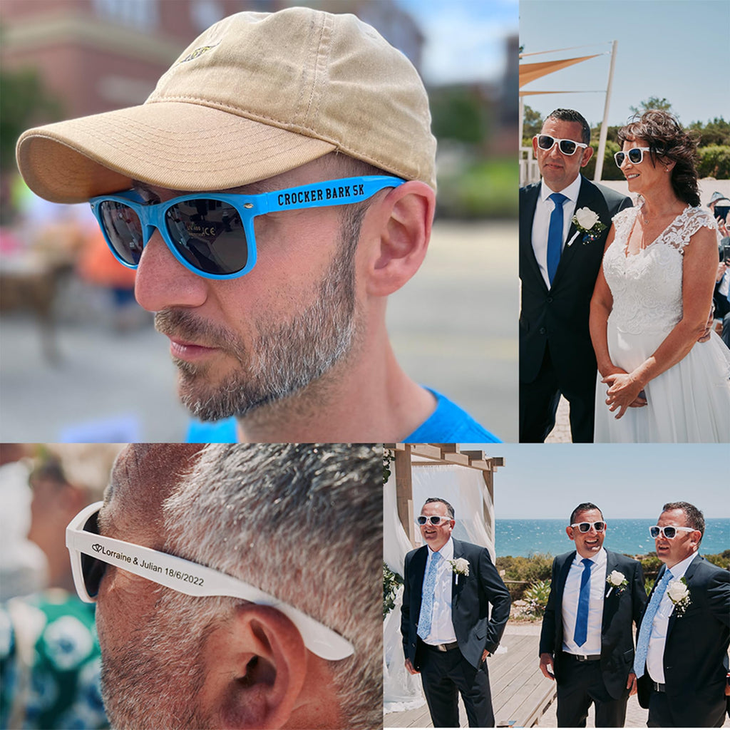 Personalized Custom Sunglasses for Weddings and Party Favors
