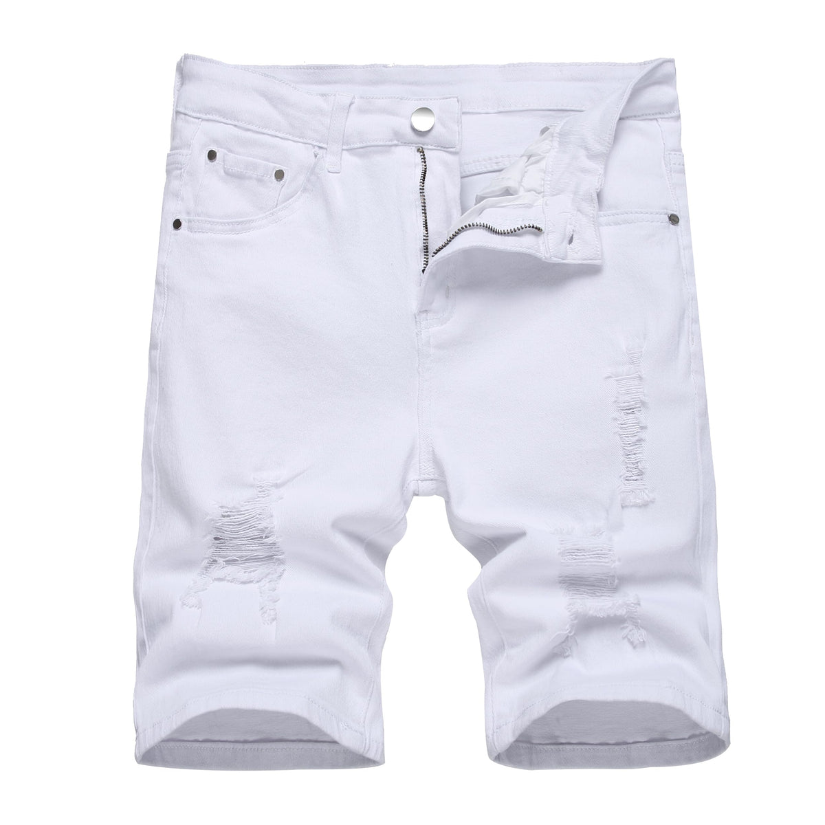 JUNBAOSS Men's Slim Fit Stretch Denim Shorts Ripped Skinny Jean Shorts for Men,Fashion Straight Comfort Flex Waist Short