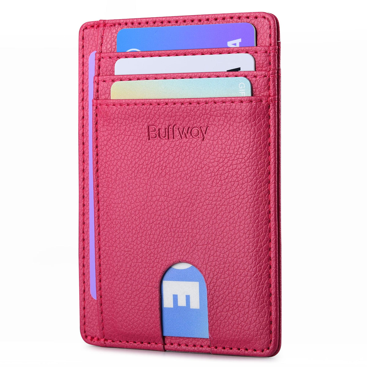 Buffway Slim Leather RFID Blocking Wallet for Men and Women