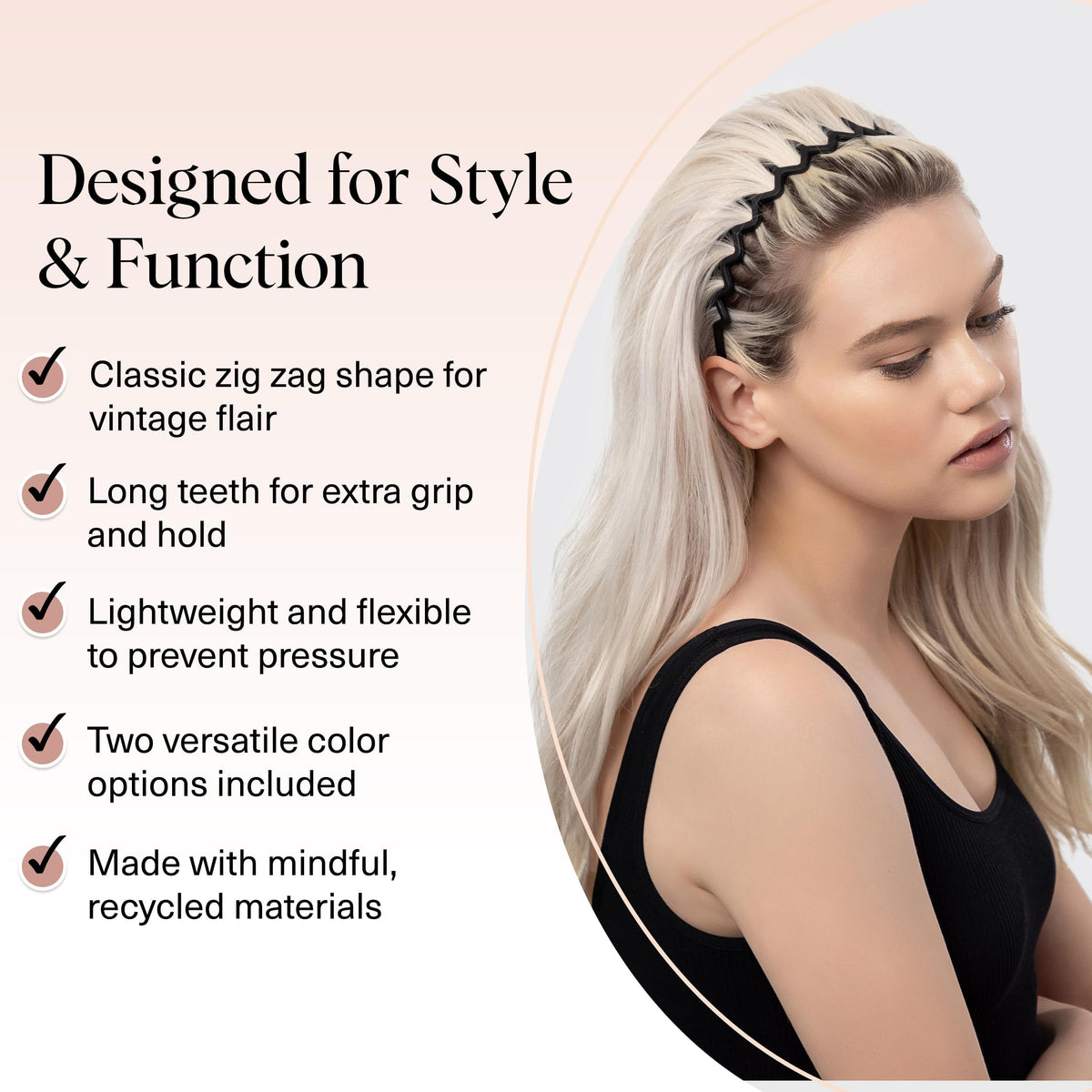 Recycled Plastic Zig Zag Headband for Men and Women