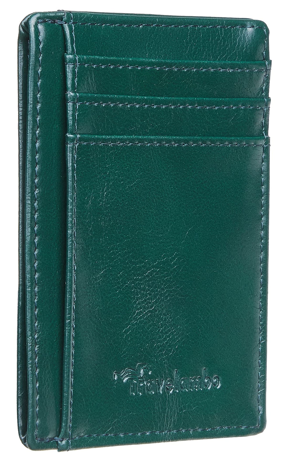 Travelambo Slim Leather RFID Blocking Front Pocket Wallet