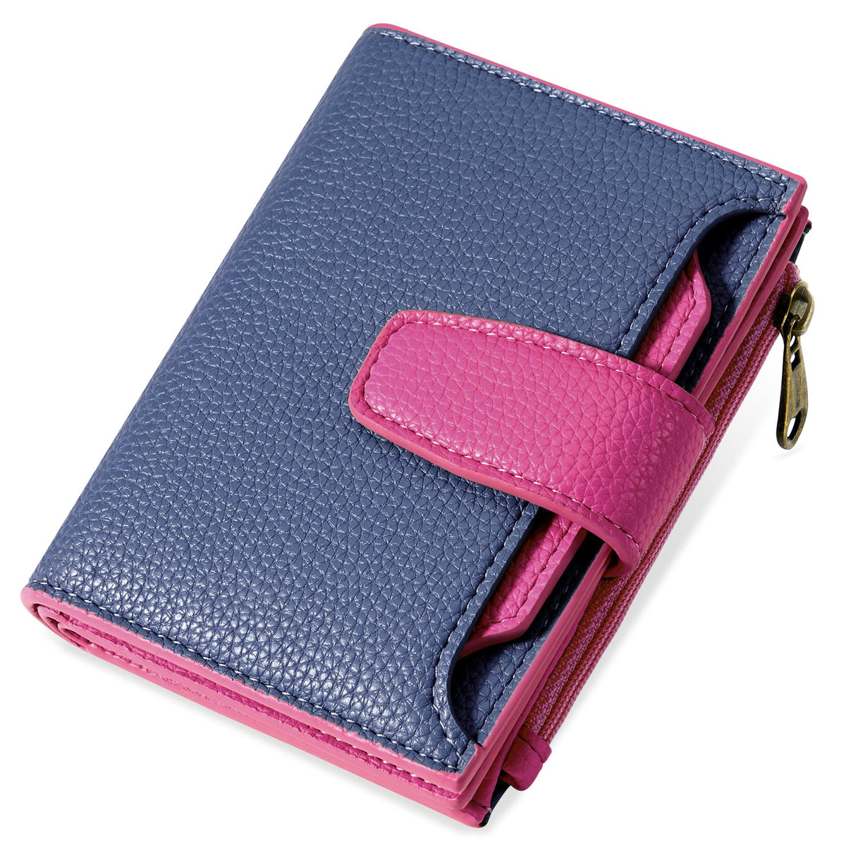 Airkit Women's Compact Leather RFID Bifold Wallet with ID Window