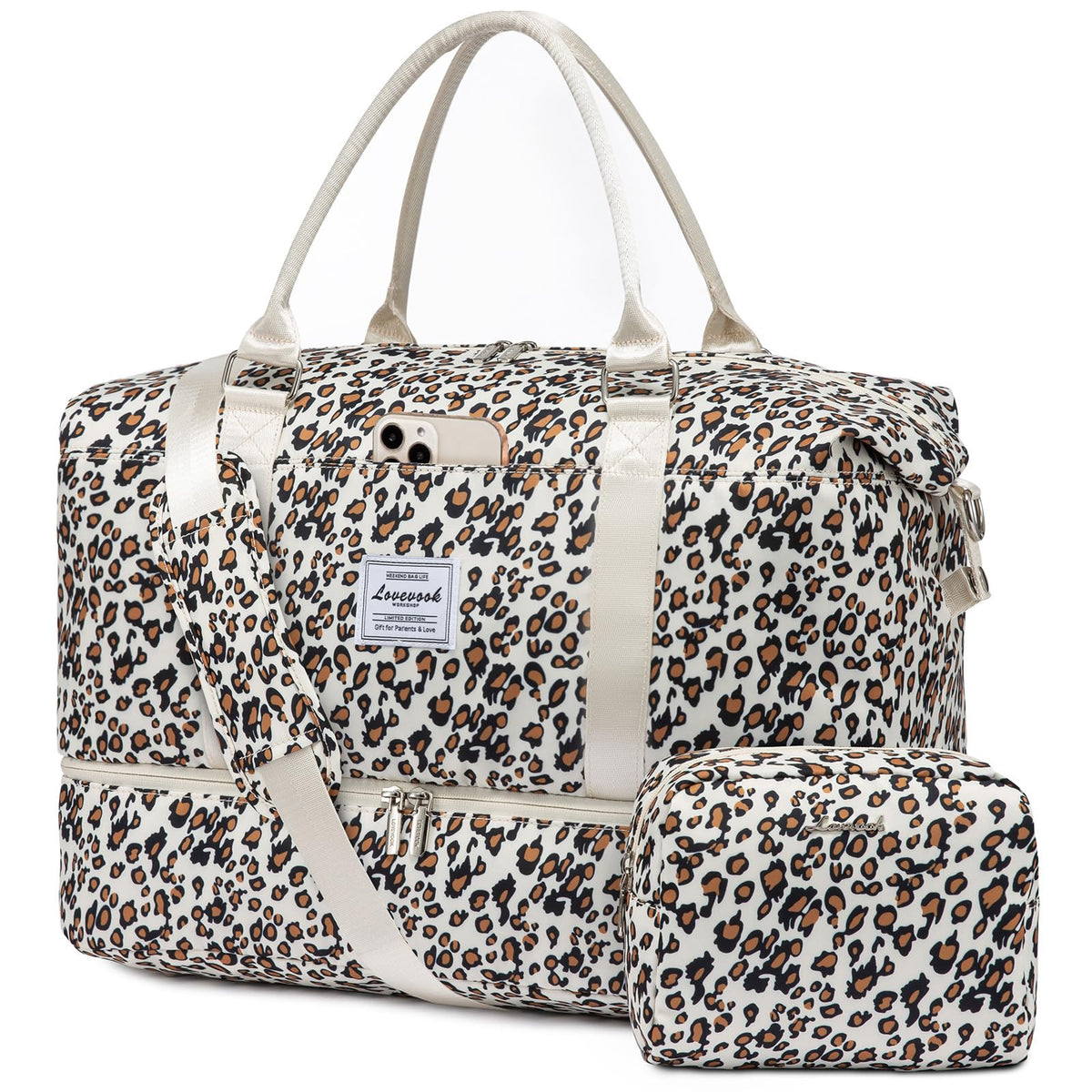 LOVEVOOK Women's Weekender Duffle Bag with Shoe Compartment