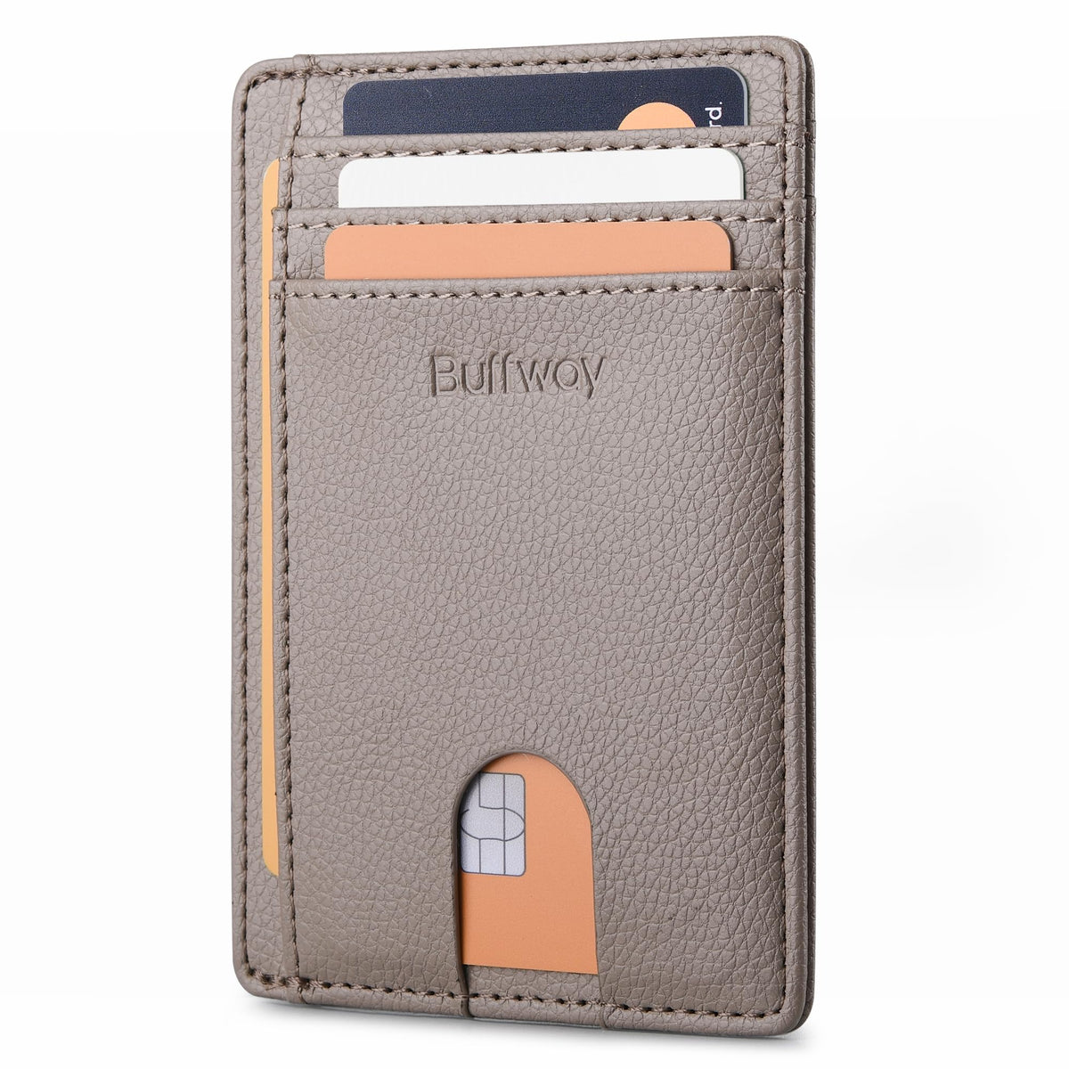 Buffway Slim Leather RFID Blocking Wallet for Men and Women