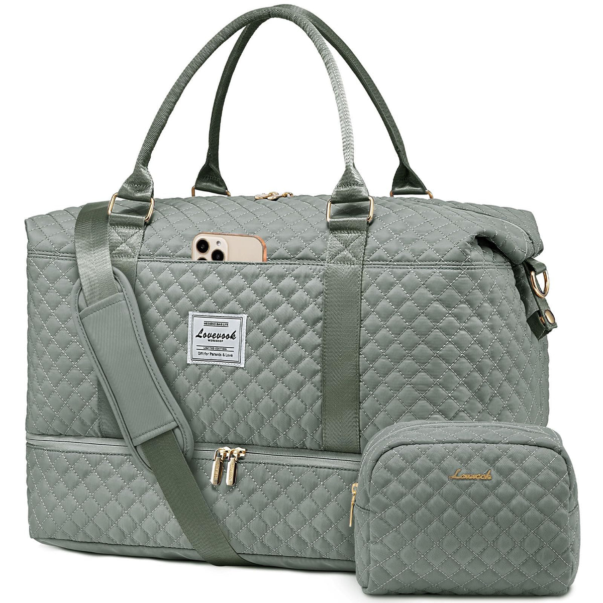 LOVEVOOK Women's Weekender Duffle Bag with Shoe Compartment