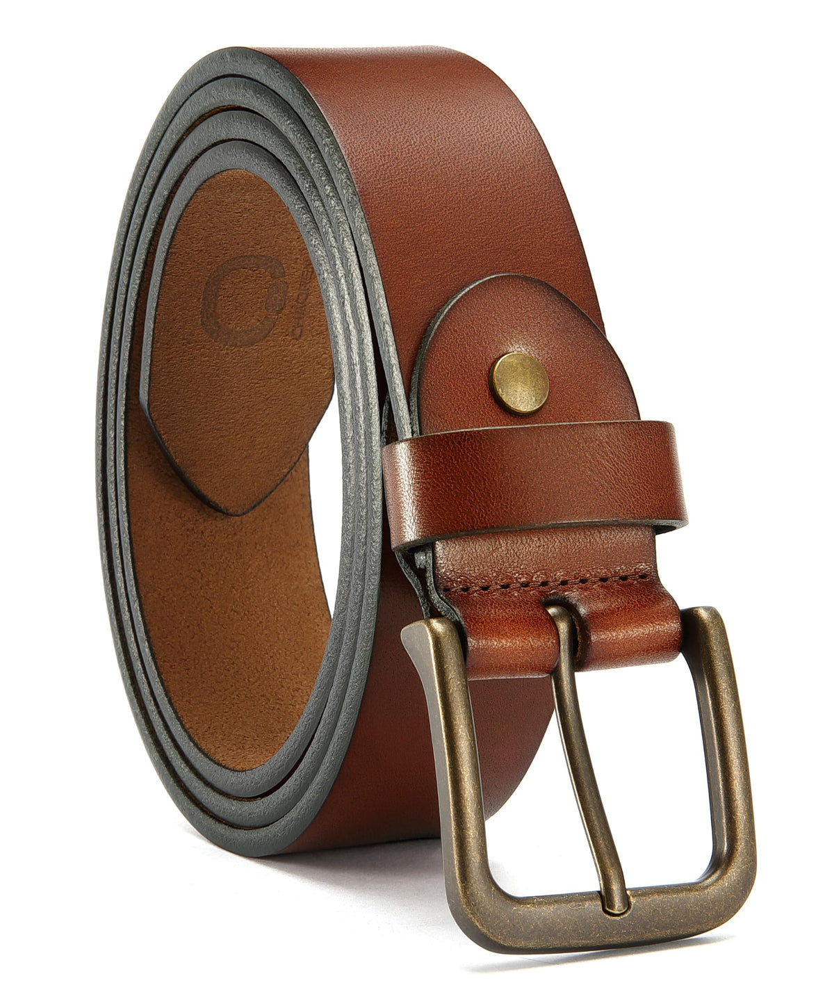 CHAOREN Men's Full-Grain Leather Casual Belt for Jeans