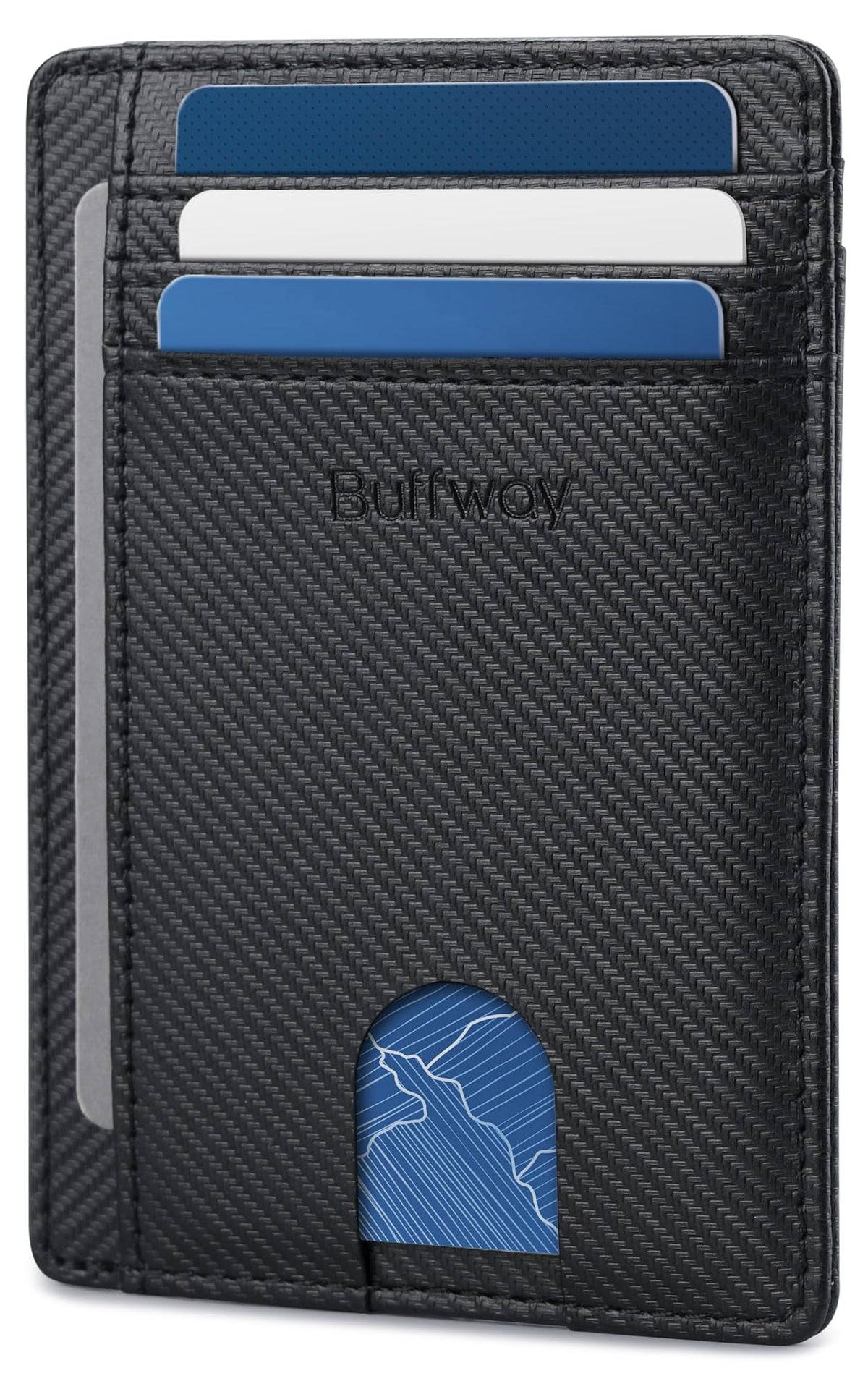 Buffway Slim Leather RFID Blocking Wallet for Men and Women