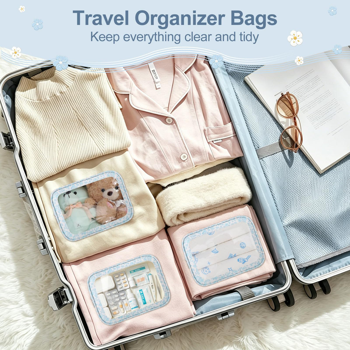 Floral Diaper Bag Organizer for Baby Essentials