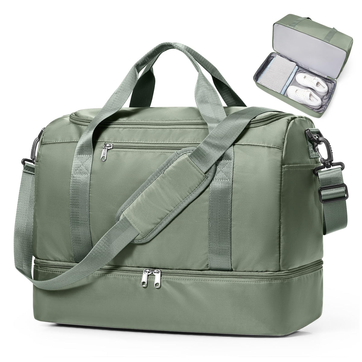 Large Carry-On Weekender Duffle Bag with Shoe Compartment