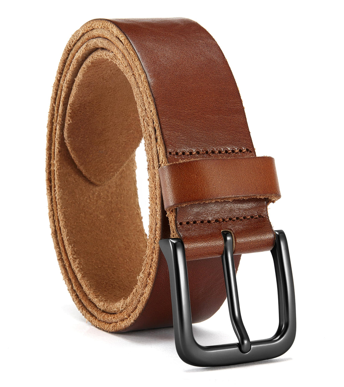 CHAOREN Men's Full-Grain Leather Casual Belt for Jeans
