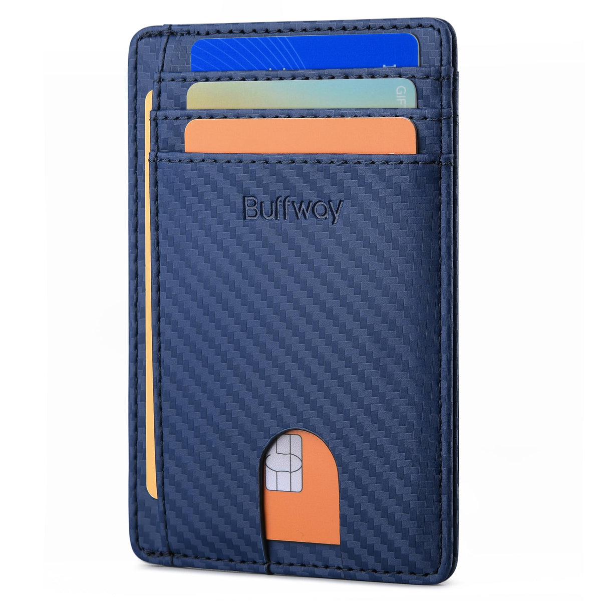 Buffway Slim Leather RFID Blocking Wallet for Men and Women