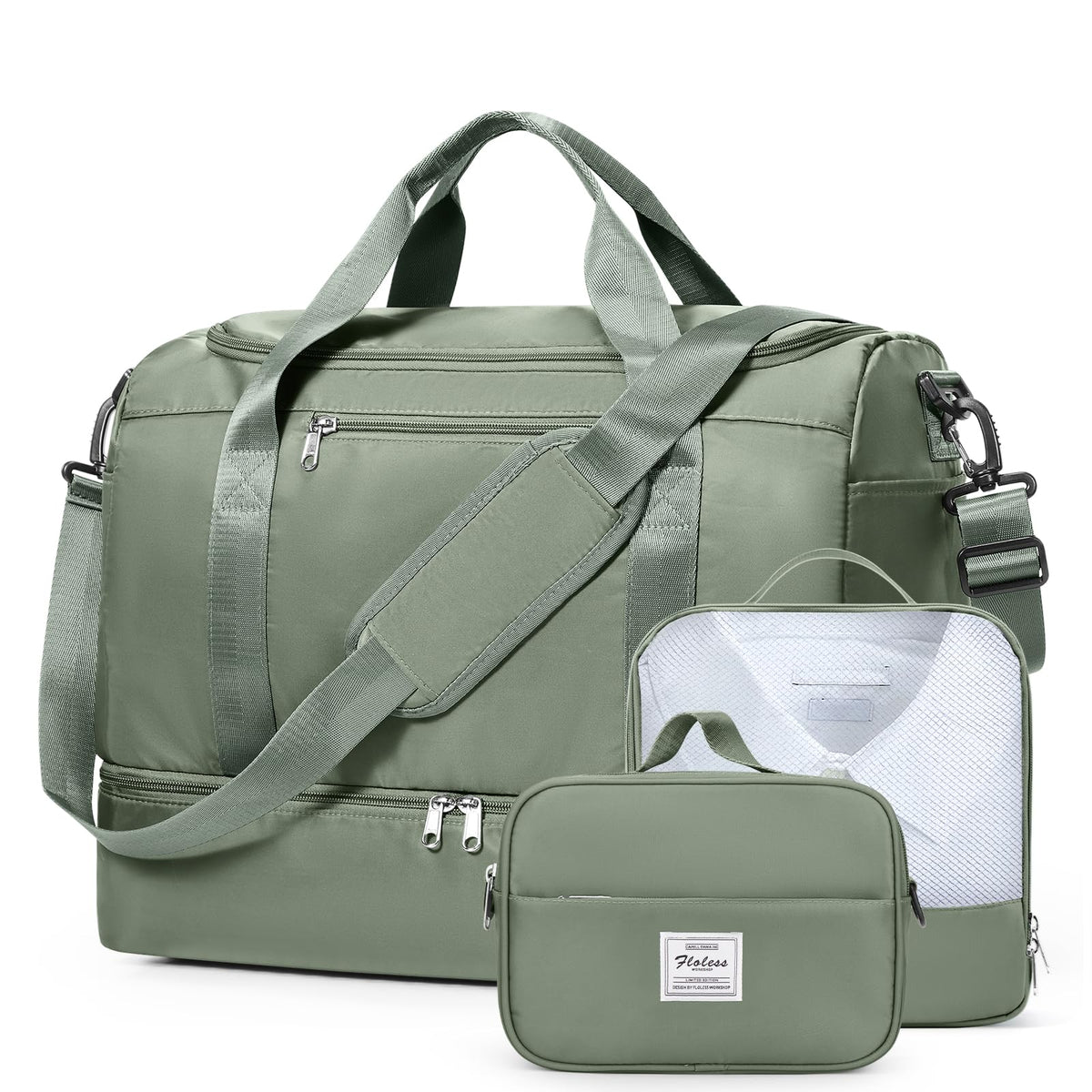 Large Carry-On Weekender Duffle Bag with Shoe Compartment