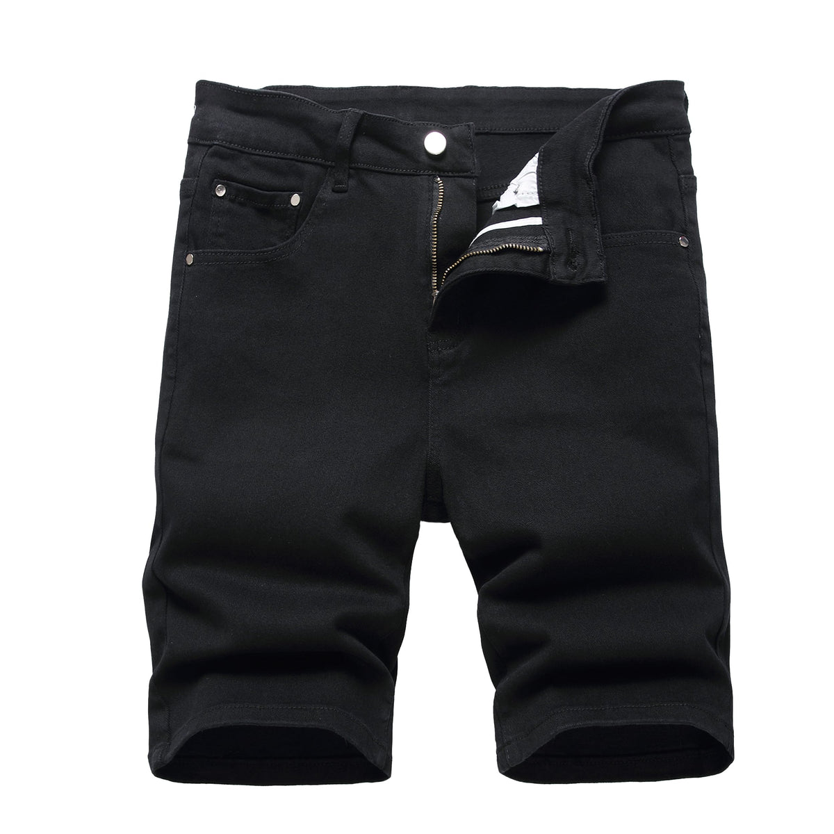JUNBAOSS Men's Slim-Fit Ripped Stretch Denim Shorts