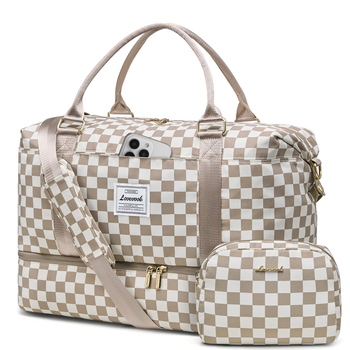 LOVEVOOK Women's Weekender Duffle Bag with Shoe Compartment