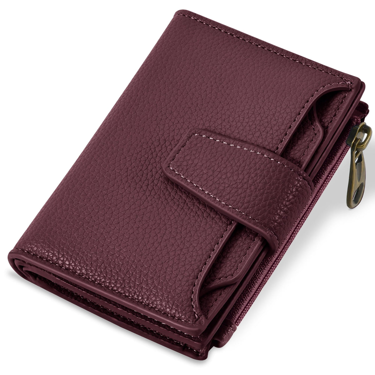 Airkit Women's Compact Leather RFID Bifold Wallet with ID Window