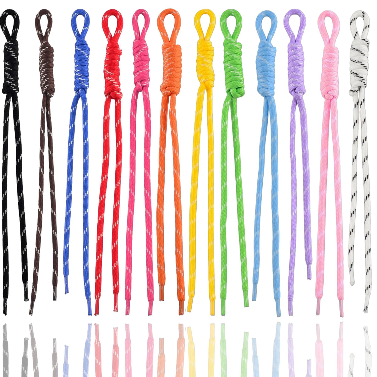12-Piece Braided Nylon Paracord Keychain Charms for Bags
