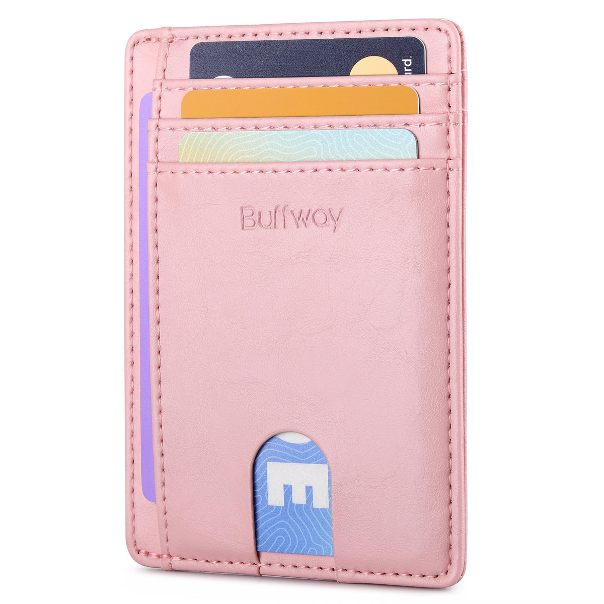 Buffway Slim Leather RFID Blocking Wallet for Men and Women