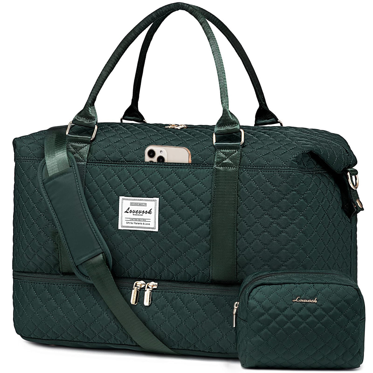 LOVEVOOK Women's Weekender Duffle Bag with Shoe Compartment