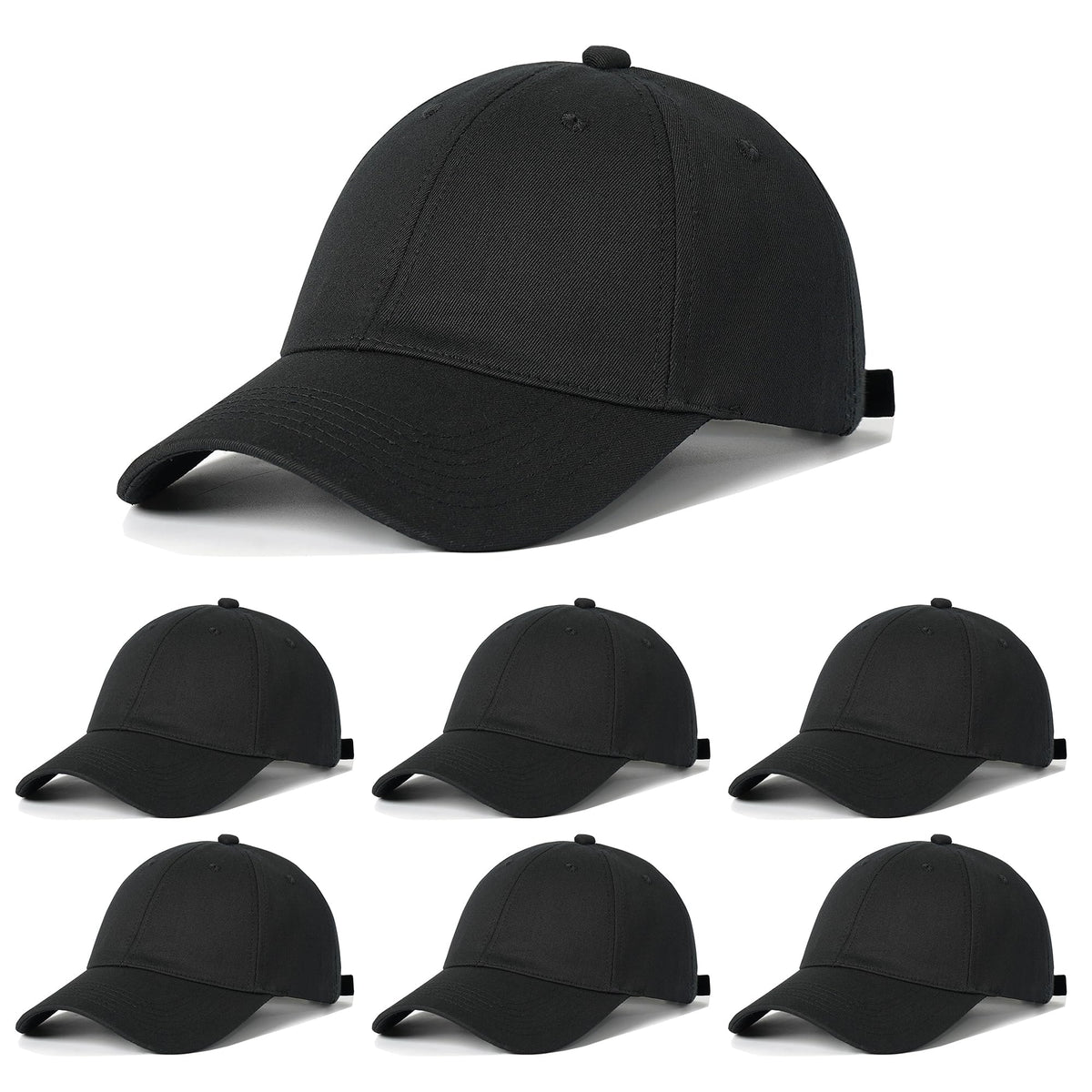 6-Pack Unisex Vintage Washed Cotton Baseball Dad Caps
