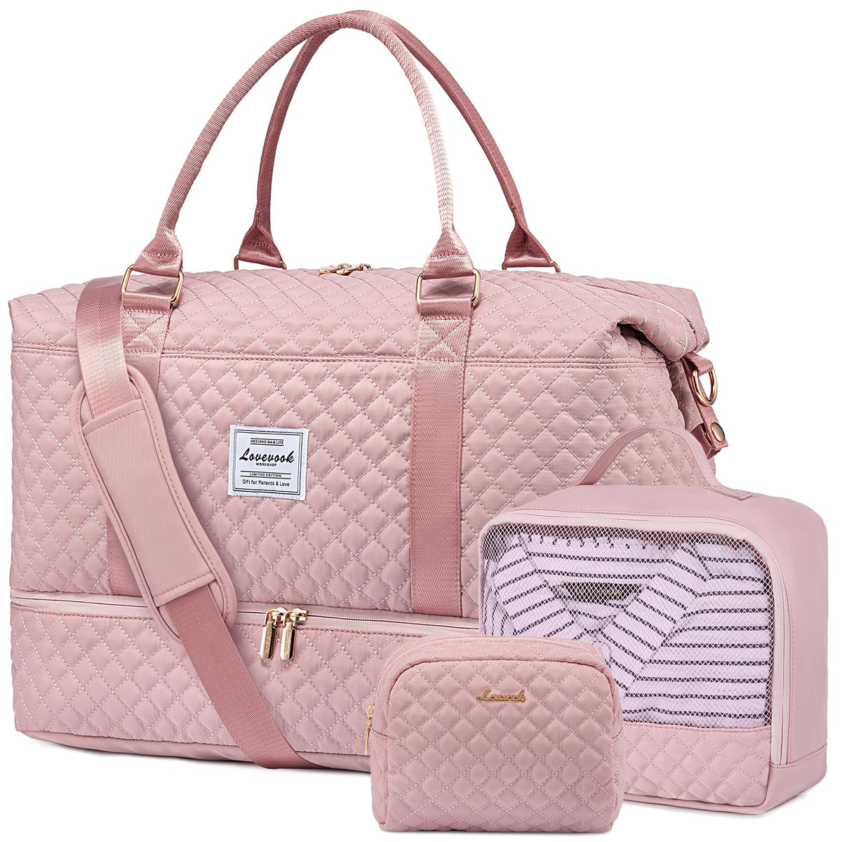 LOVEVOOK Women's Weekender Duffle Bag with Shoe Compartment
