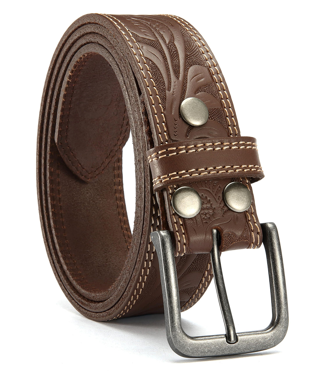 CHAOREN Men's Full-Grain Leather Casual Belt for Jeans