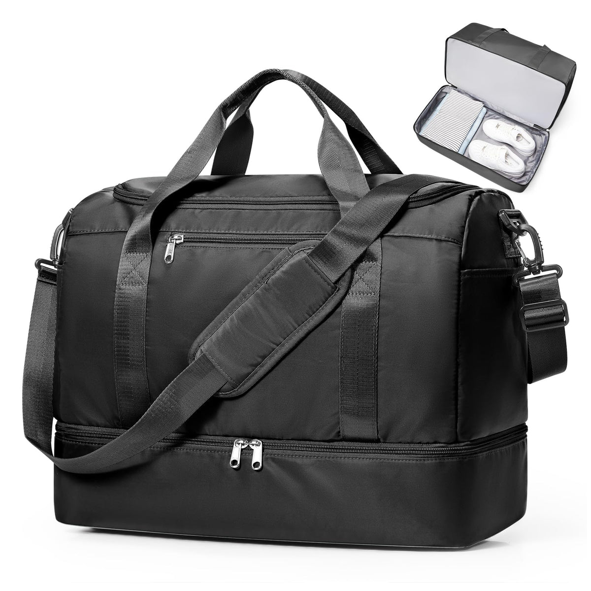Large Carry-On Weekender Duffle Bag with Shoe Compartment