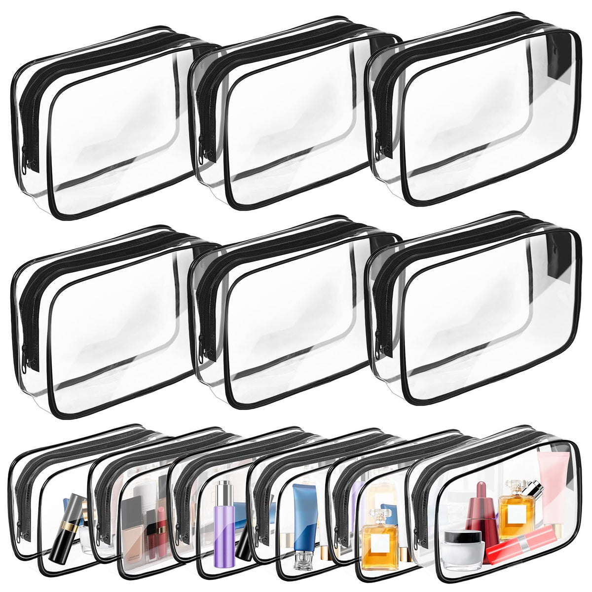 AURUZA TSA-Approved Clear Travel Makeup and Toiletry Bag
