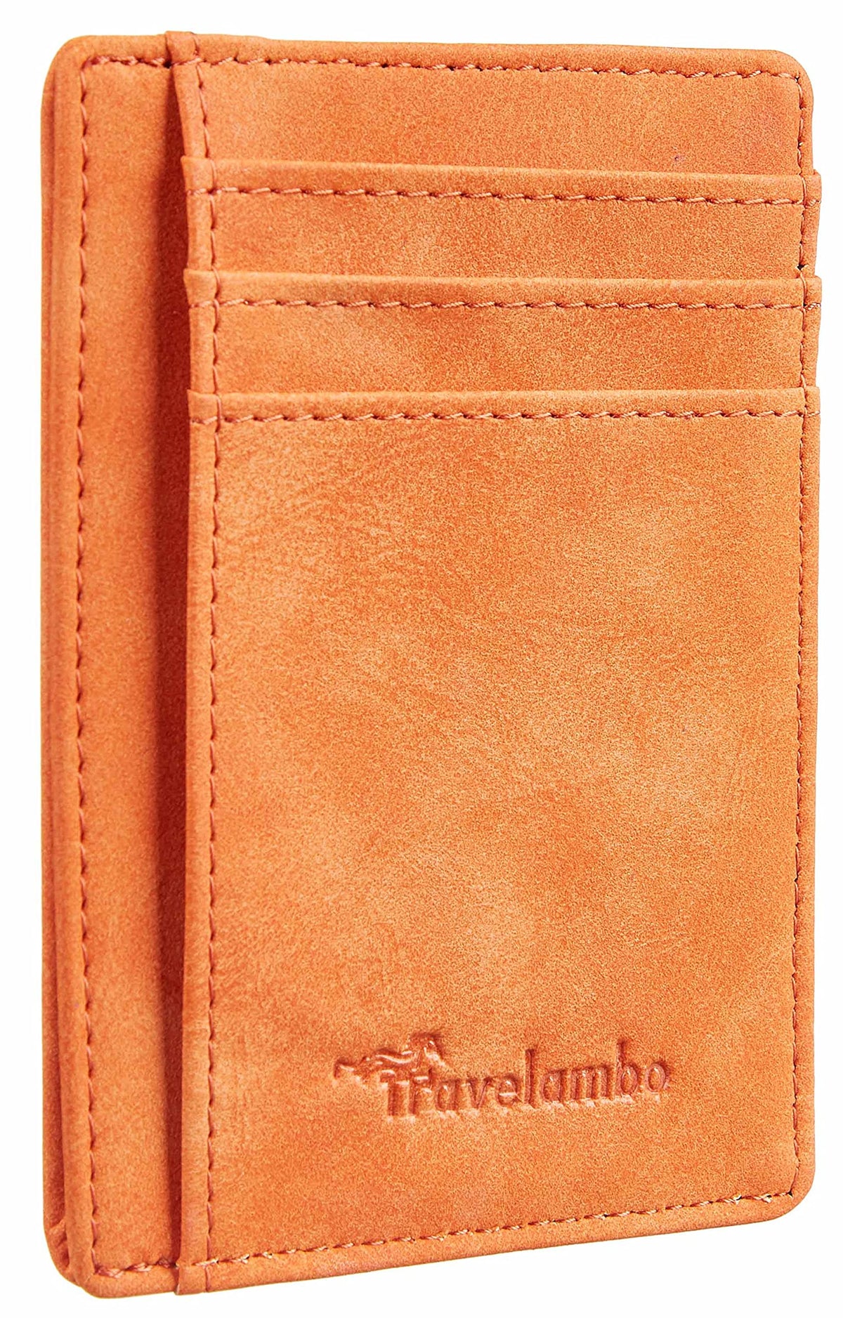 Travelambo Slim Leather RFID Blocking Front Pocket Wallet