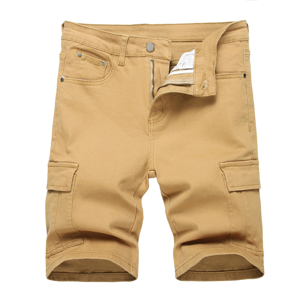 JUNBAOSS Men's Slim-Fit Ripped Stretch Denim Shorts