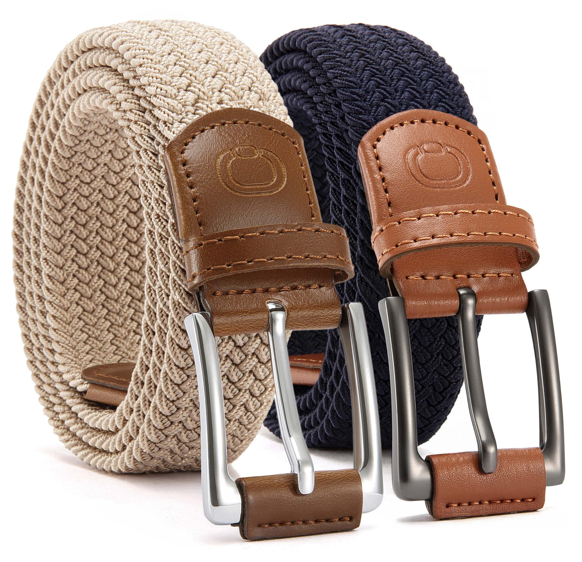 CHAOREN 2-Pack Men's Stretch Belts for Golf and Casual Wear