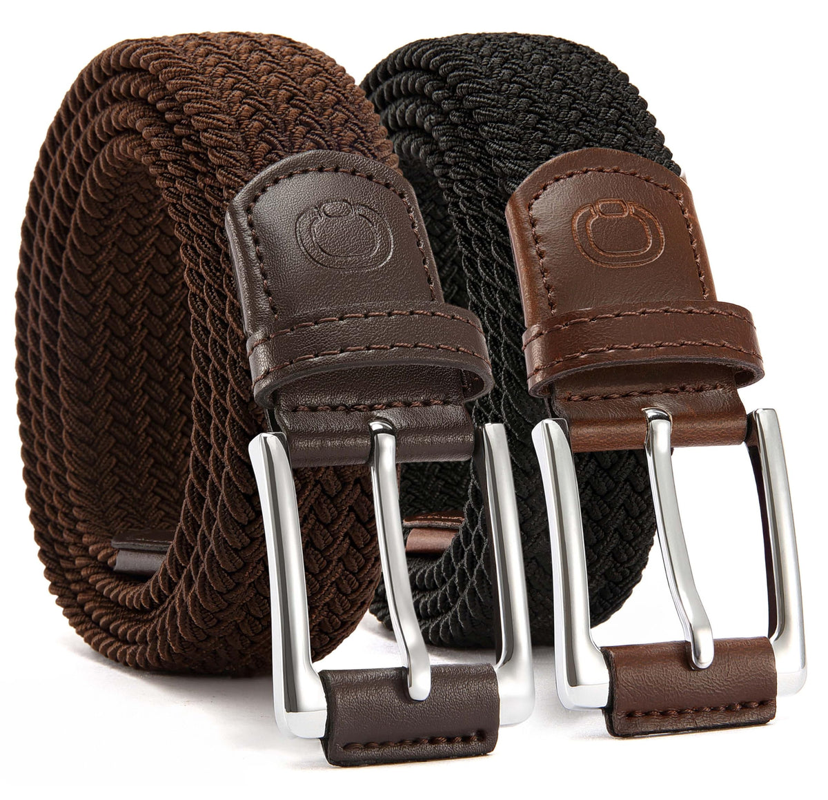 CHAOREN 2-Pack Men's Stretch Belts for Golf and Casual Wear