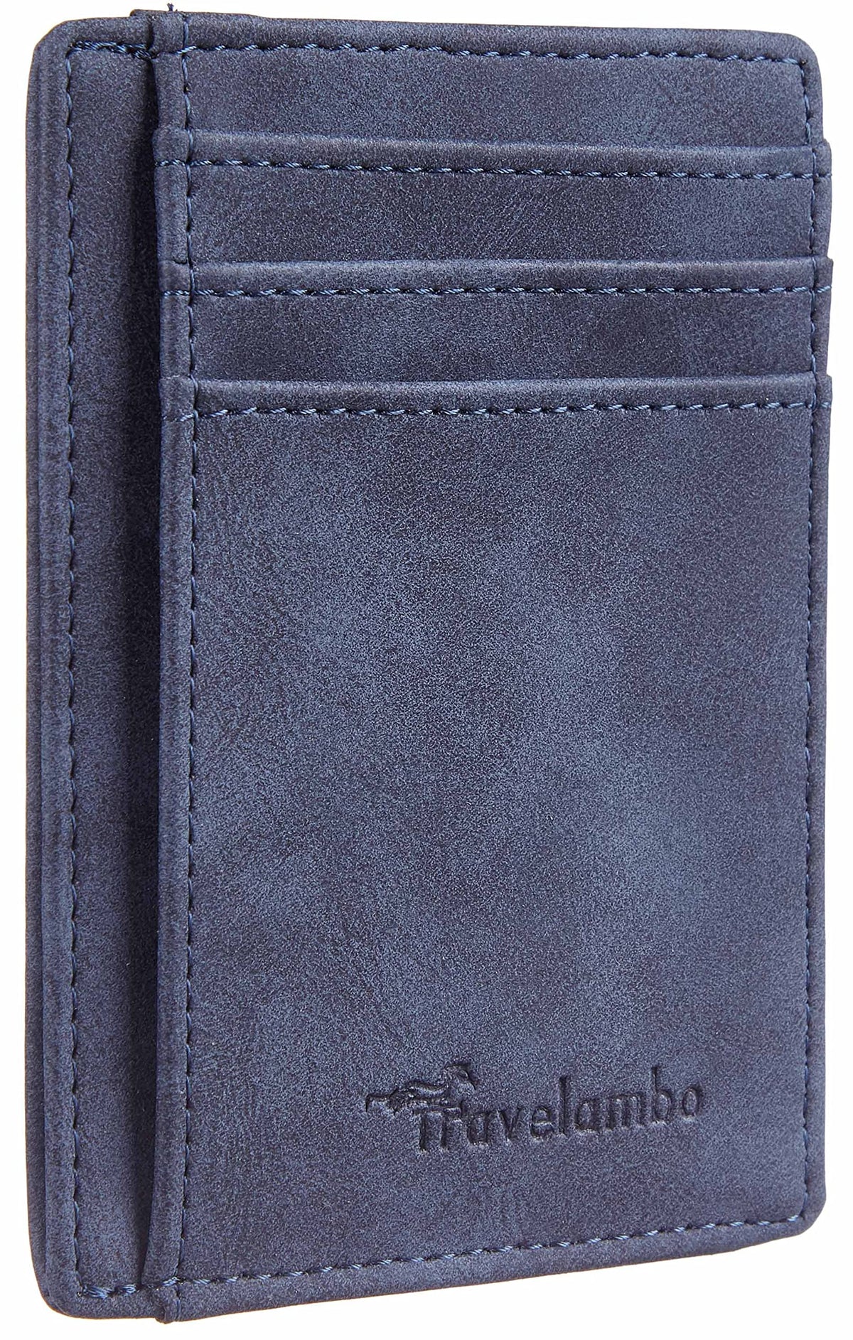Travelambo Slim Leather RFID Blocking Front Pocket Wallet