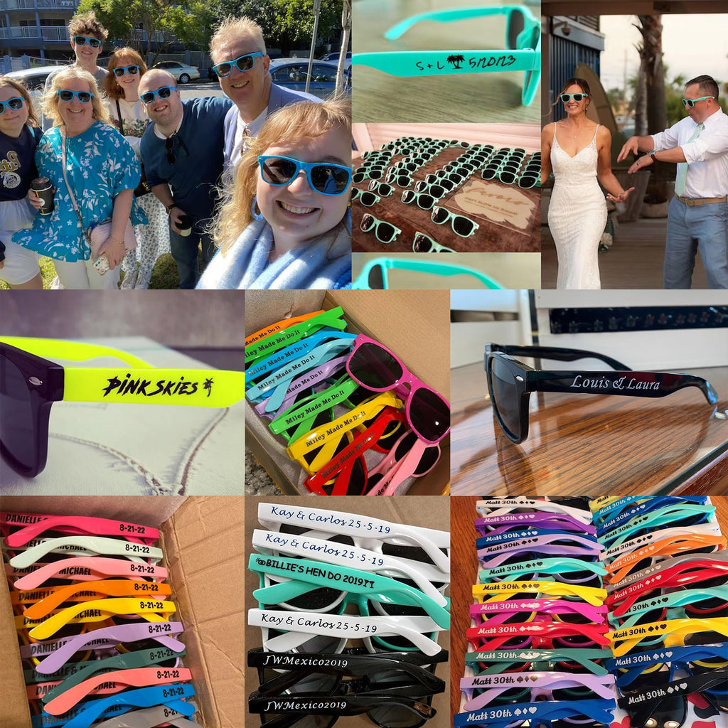Personalized Custom Sunglasses for Weddings and Party Favors