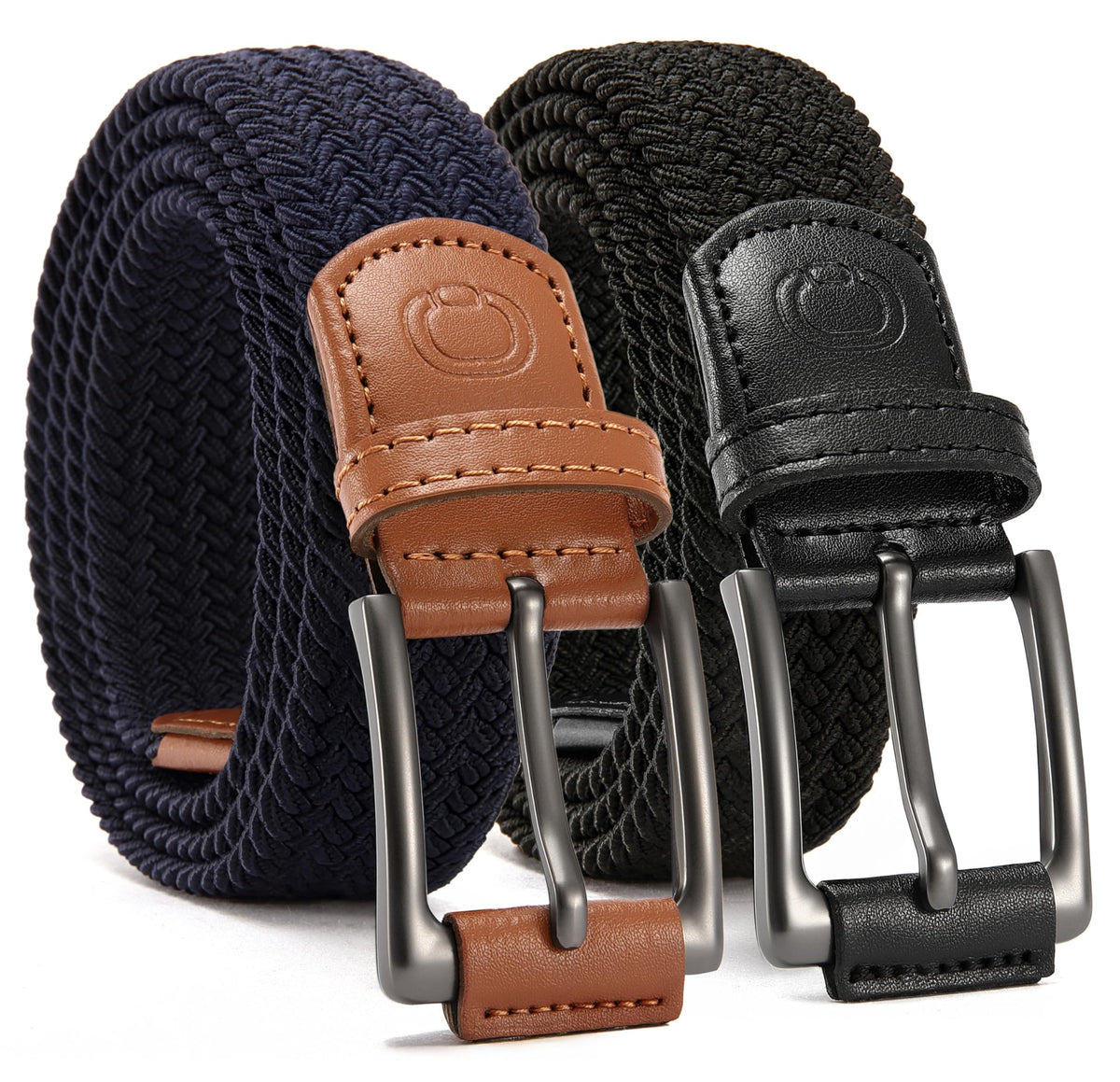 CHAOREN 2-Pack Men's Stretch Belts for Golf and Casual Wear