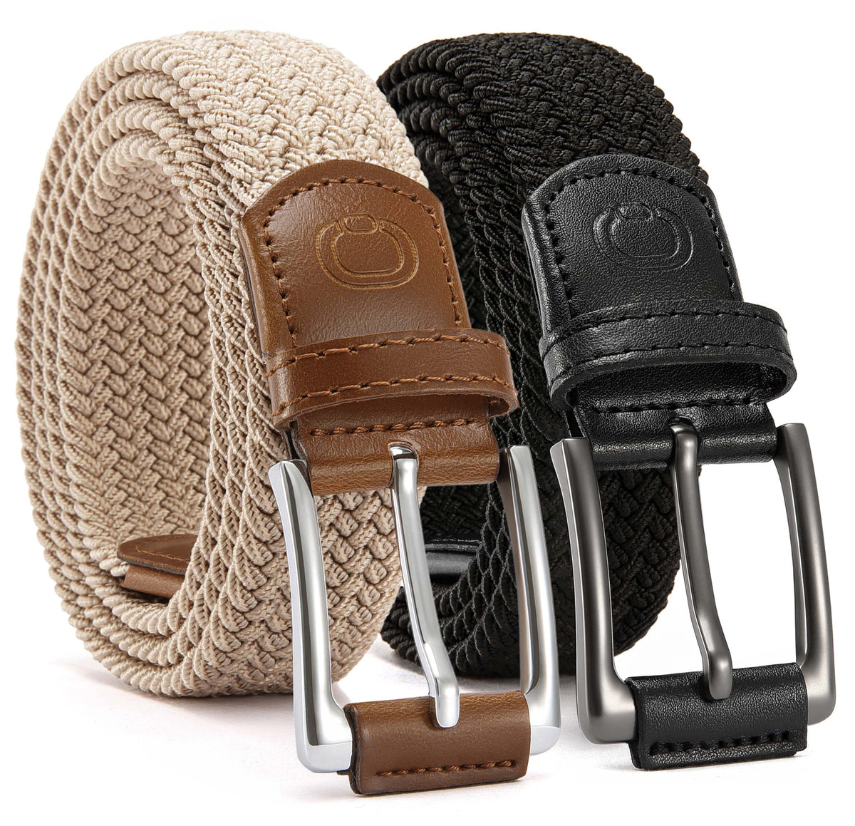 CHAOREN 2-Pack Men's Stretch Belts for Golf and Casual Wear