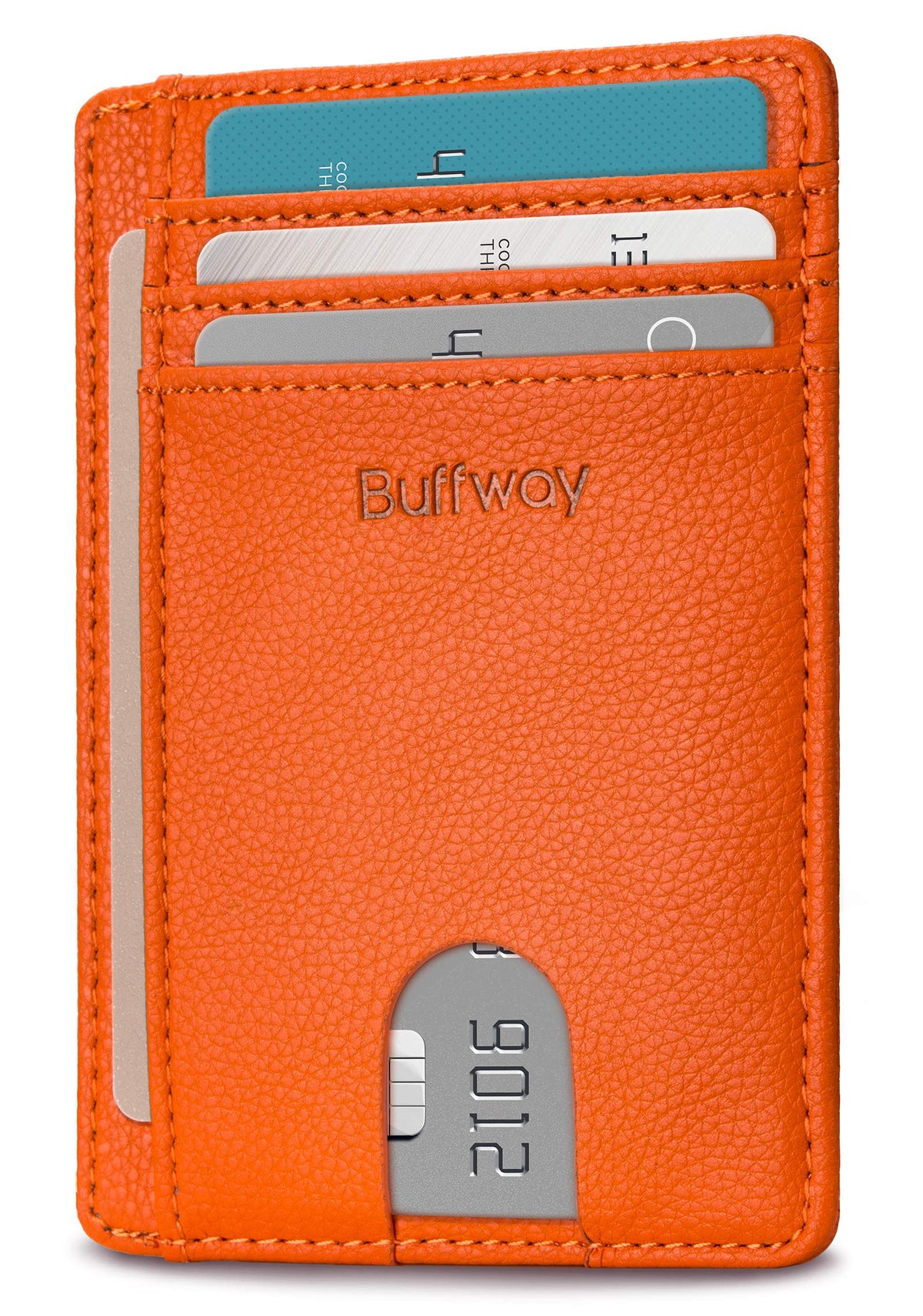 Buffway Slim Leather RFID Blocking Wallet for Men and Women