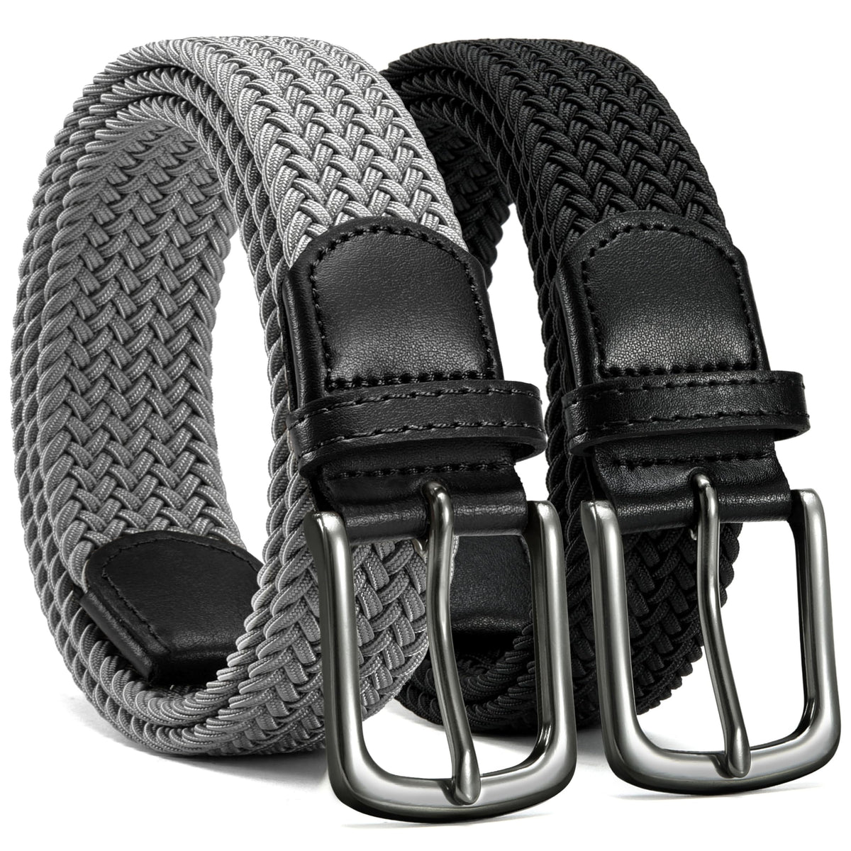 CHAOREN 2-Pack Men's Stretch Belts for Golf and Casual Wear