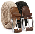 CHAOREN 2-Pack Men's Stretch Belts for Golf and Casual Wear