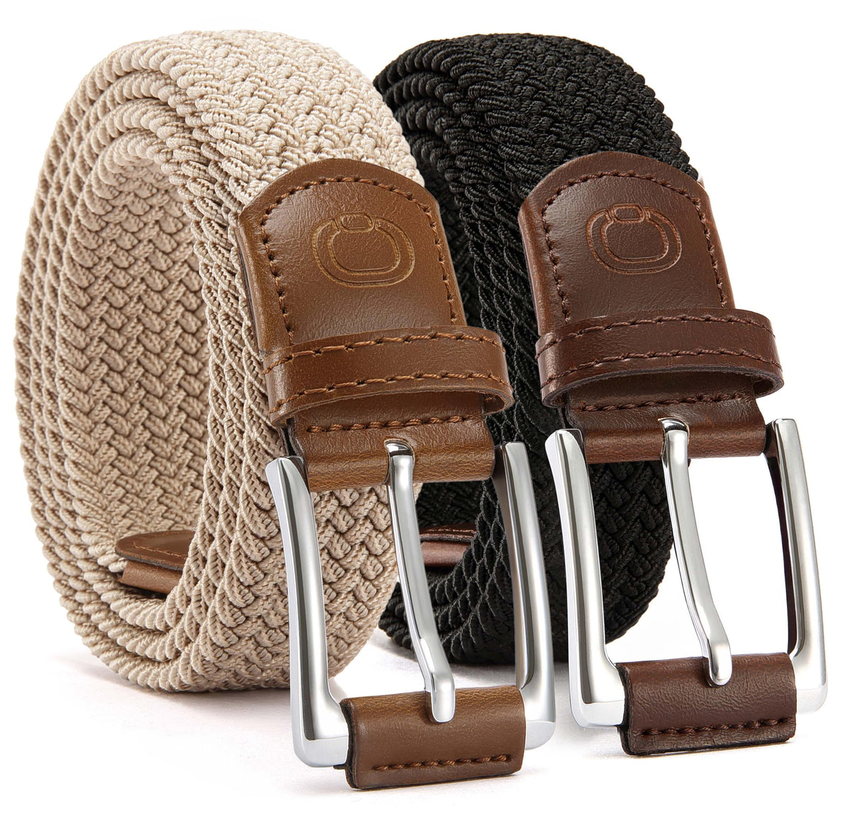 CHAOREN 2-Pack Men's Stretch Belts for Golf and Casual Wear